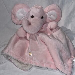 Pink Elephant Plush Blanket, lovey